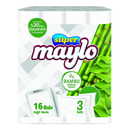 Süper Maylo Bambu Katkılı Kağıt Havlu 16'lı