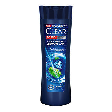 Clear Men Kepeğe Karşı Etkili Şampuan Cool Sport Menthol Ferahlatıcı Mentol Etkisi 350 ml
