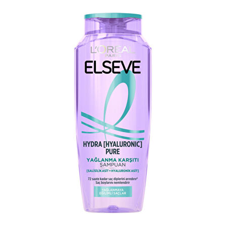L'Oréal Paris Elseve Hydra [Hyaluronic] Pure Salisilik Asit İçeren Yağlanma Karşıtı Arındırıcı Şampuan 300 Ml