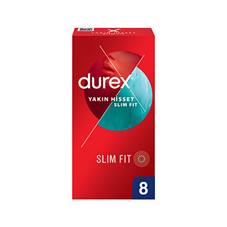 Durex Yakın Hisset Slim Fit Prezervatif 8'li