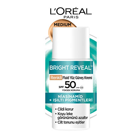 L'Oréal Paris Bright Reveal Uv Medium Spf 50 50 Ml