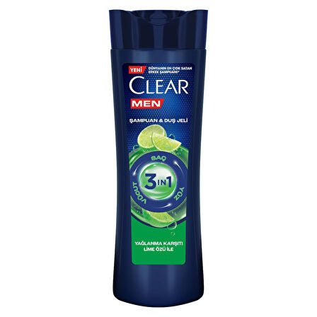 Clear 3in1 Yağlanma Karşıtı Lime Özlü Şampuan 350 Ml