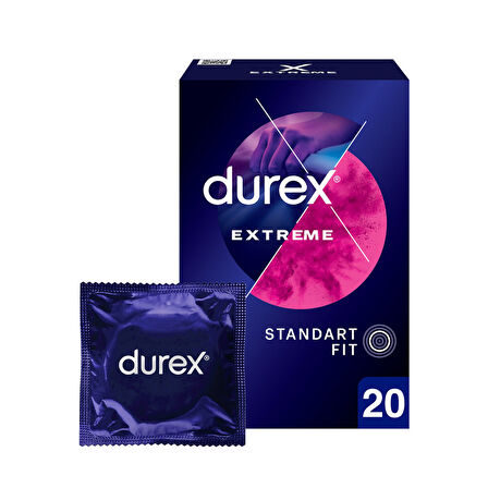 Durex Extreme Geciktiricili ve Tırtıklı Prezervatif 20'li