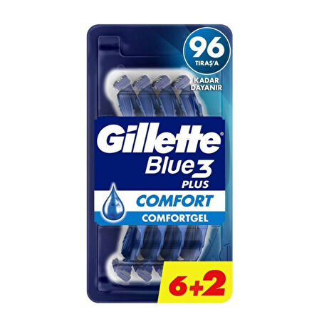 Gillette Blue3 Plus Comfort Kullan At Tıraş Bıçağı 6+2 Adet