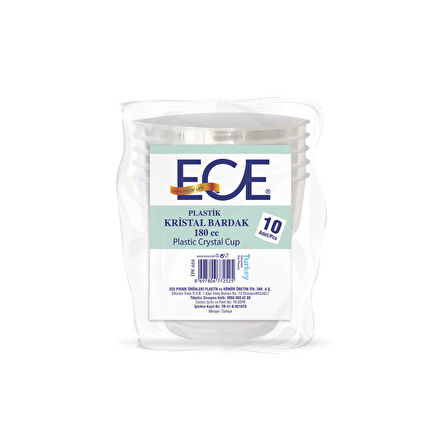 Ece Kristal Bardak 10'lu 180 Cc