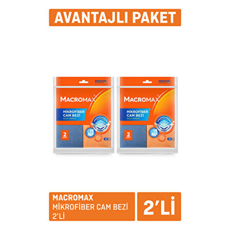 Macromax Mikrofiber Cam Bezi 2 x 2'li