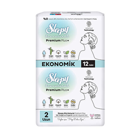 Sleepy Bio Premium Eco Hijyenik Ped Uzun 12'li