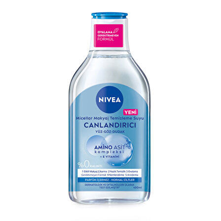 NIVEA Micellar Makyaj Temizleme Suyu Canlandırıcı Yüz,Göz ve Dudak için 400 ml