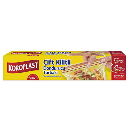 Koroplast Çift Kilitli Dondurucu Torbası Büyük 10'lu