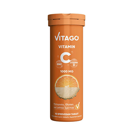 Vitago Vitamin C 10'lu Efervesan Tablet 35G 2 ADET