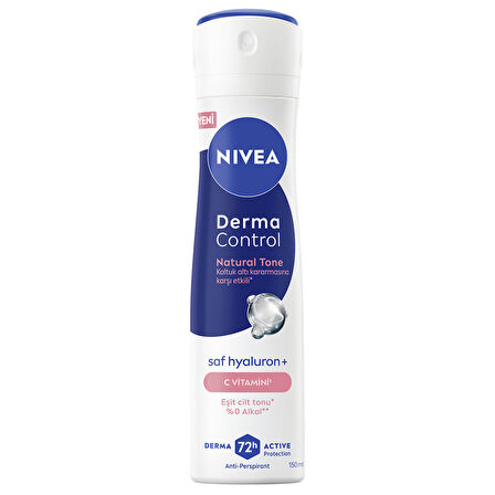 NIVEA Kadın Sprey Deodorant Derma Control Natural Tone Koltuk Altı Kararmasına Karşı 150 Ml