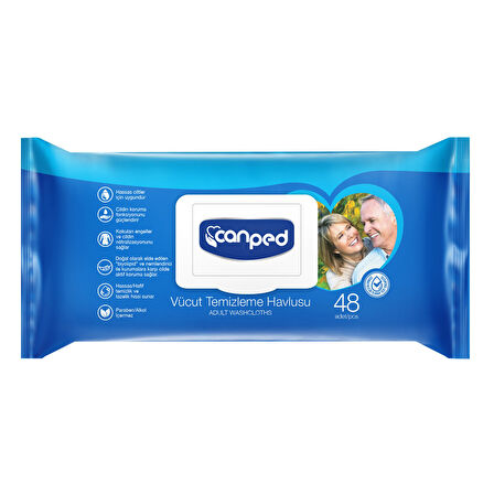 Canped Vücut Temizleme Havlusu 48'li 2 ADET