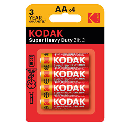 Kodak Çinko Karbon Kalem Pil Blister AA 4'lü 2 ADET