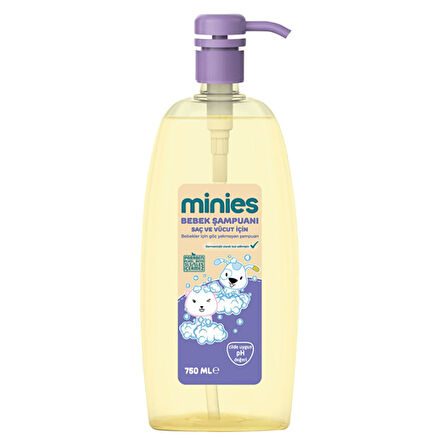 Minies Bebek Saç Ve Vücut Şampuanı 750 Ml 2 ADET