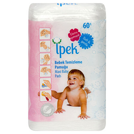 İpek Bebek Temizleme Pamuğu 60'Lı 2 ADET