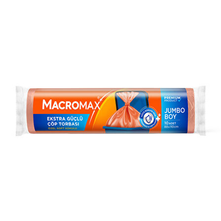 Macromax Extra Güçlü Çöp Torbası Jumbo Boy 10 Adet 2 ADET