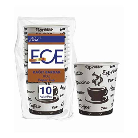 Ece Party 8 Oz Karton Bardak 10'lu (EPK683) 2 ADET