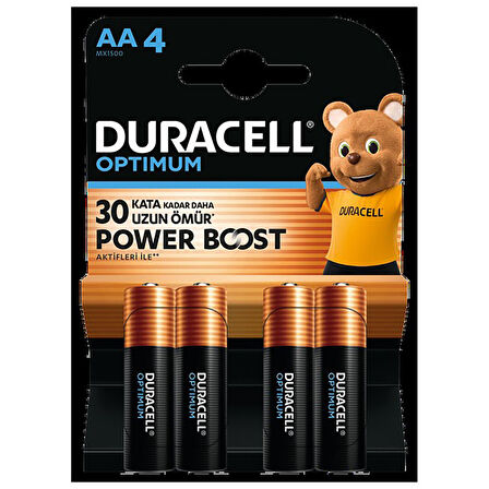 Duracell Optimum Powerboost AA Kalem Pil 4'lü 2 ADET