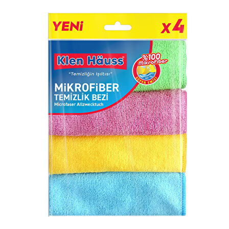 Klen Hauss Mikrofiber Temizlik Bezi 4'lü 2 ADET