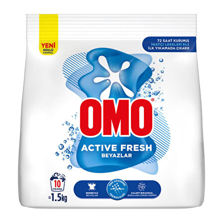 Omo Active Fresh Beyazlar Toz Deterjan 10 Yıkama 1.5 Kg 2 ADET