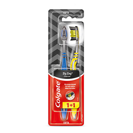 Colgate Zig Zag Charcoal Orta Diş Fırçası 1+1 2 ADET