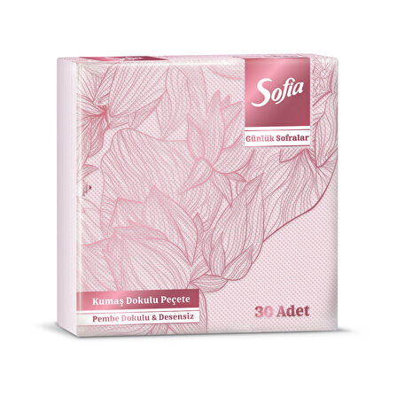 Sofia Kumaş Dokulu Peçete Pembe 30'lu 2 ADET
