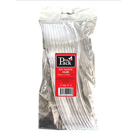 Propack Elite Kristal Şeffaf Kaşık 10'lu 2 ADET