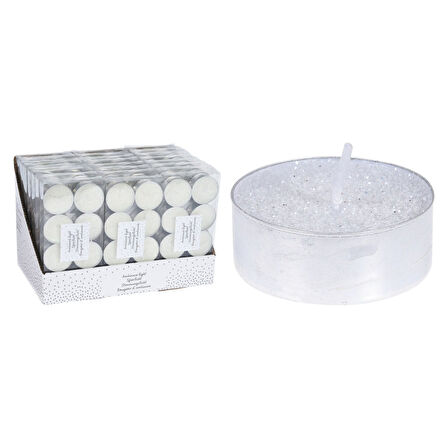 Koopman Beyaz Simli 8'li Tealight Mum 2 ADET