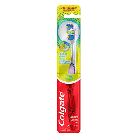 Colgate 360 Gelişmiş 4 Yönlü Koruma Orta Diş Fırçası 2 ADET