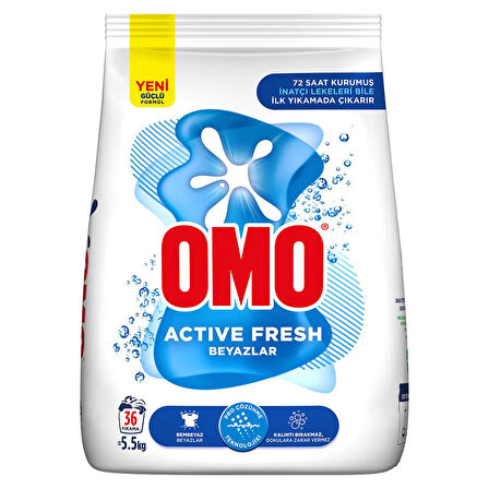 Omo Active Fresh Beyazlar Toz Deterjan 36 Yıkama 5.5 Kg 3 ADET