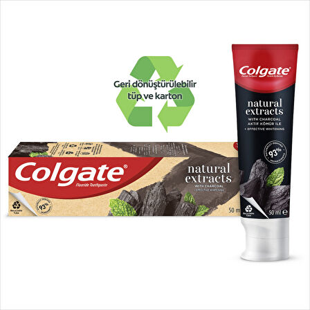 Colgate Natural Extracts Aktif Kömür Diş Macunu 50 Ml 3 ADET
