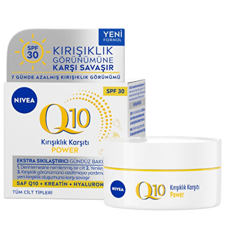 NIVEA Q10 Power Kırışıklık Karşıtı Sıkılaştırıcı Gündüz Yüz Bakım Kremi 50ml 3 ADET