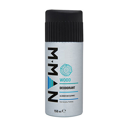 M Man Deodorant Wood 150 Ml 3 ADET