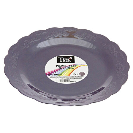 Propack Kristal Tabak Mor 6'lı 23 Cm 3 ADET