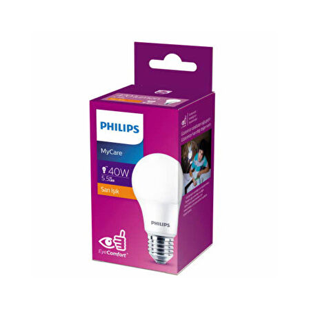 Philips Ledbulb 5.5 - 40W E27 2700K Sarı Işık 3 ADET