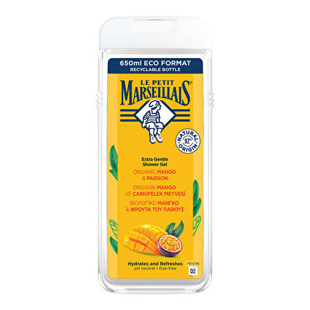 Le Petit Marseillais Organik Mango & Çarkıfelek Meyveli Duş Jeli 650 Ml 3 ADET