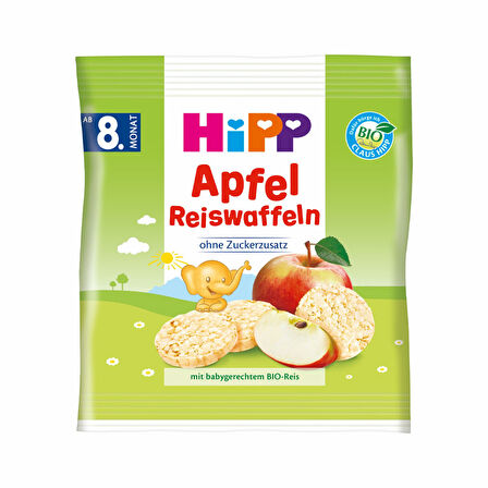 Hipp Organik Elmalı Pirinçli Bebek Gofreti 30 G 3 ADET