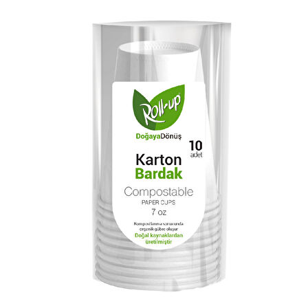Roll-Up Doğaya Dönüş Karton Bardak 10'lu 3 ADET