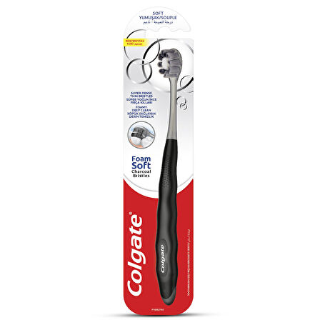 Colgate Foam Soft Siyah Diş Eti Masajı Yumuşak Diş Fırçası 3 ADET