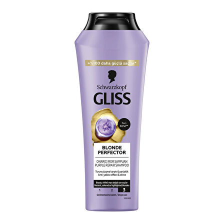 Gliss Blonde Perfector Onarıcı Mor Şampuan 250 Ml 3 ADET