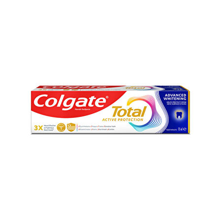 Colgate Total Gelişmiş Beyazlik Diş Macunu 75 Ml 3 ADET