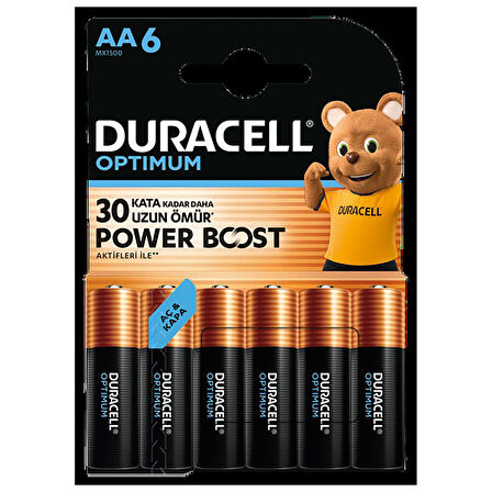 Duracell Optimum Powerboost AA Kalem Pil 6'lı 3 ADET