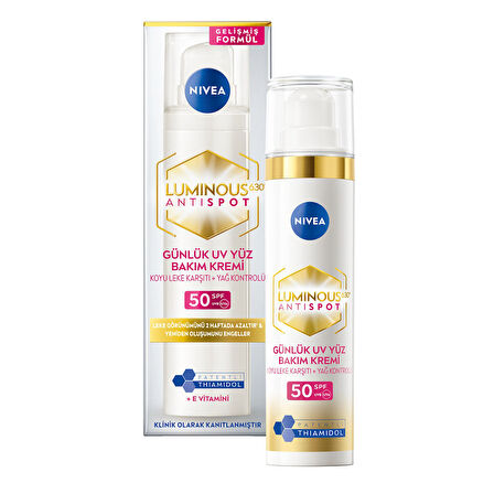 NIVEA Luminous630 Thiamidol Etkili SPF50 Leke Karşıtı Gündüz Yüz Kremi 40 ml 3 ADET