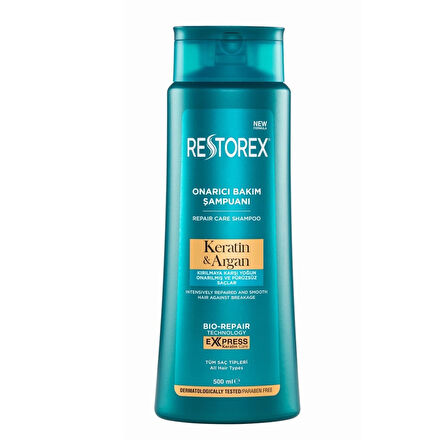 Restorex Keratin - Argan Onarıcı Bakım Şampuanı 500Ml 3 ADET