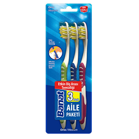 Banat Ekomomik Diş Fırçası 3'lü 3 ADET