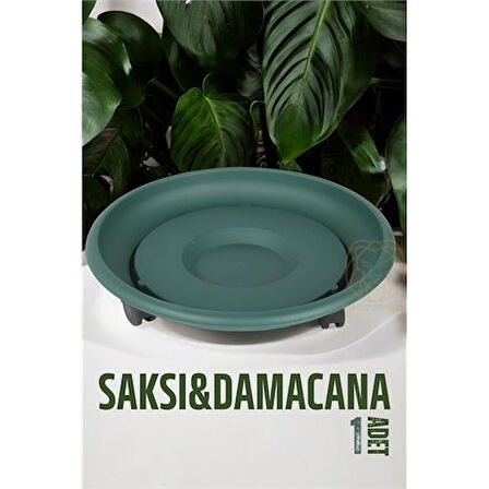 Findit Tekerlekli Saksı Altığı 37 CM YEŞİL