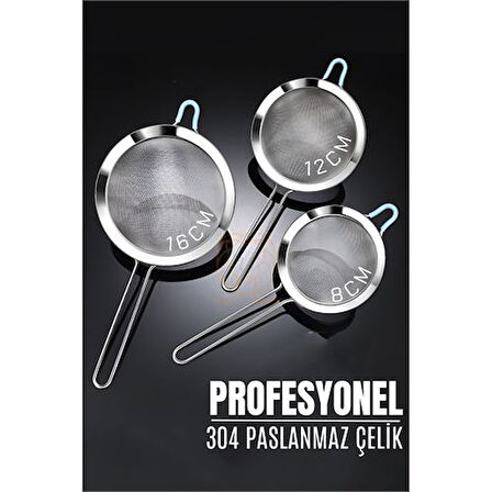 Findit 3 Boy Süzgeç Seti 304 Paslanmaz Çelik Spiderweb Design