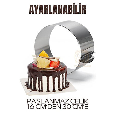 Findit Ayarlanabilir Kek Kalıbı 16 dan 30 Cm e Paslanmaz Çelik