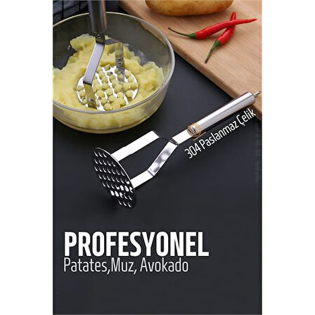 Patates Ezici 304 Paslanmaz Çelik Havuç Muz Avokado Ezici