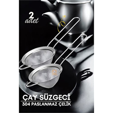 Klasik Çay Süzgeci 304 Paslanmaz Çelik 2 ADET